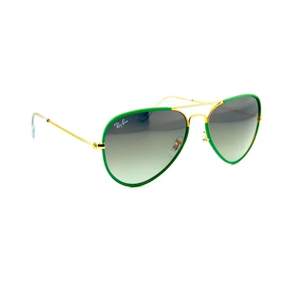 Ray-Ban Aviator Full Color Sunglasses RB3025JM Gold Green  display picture 2